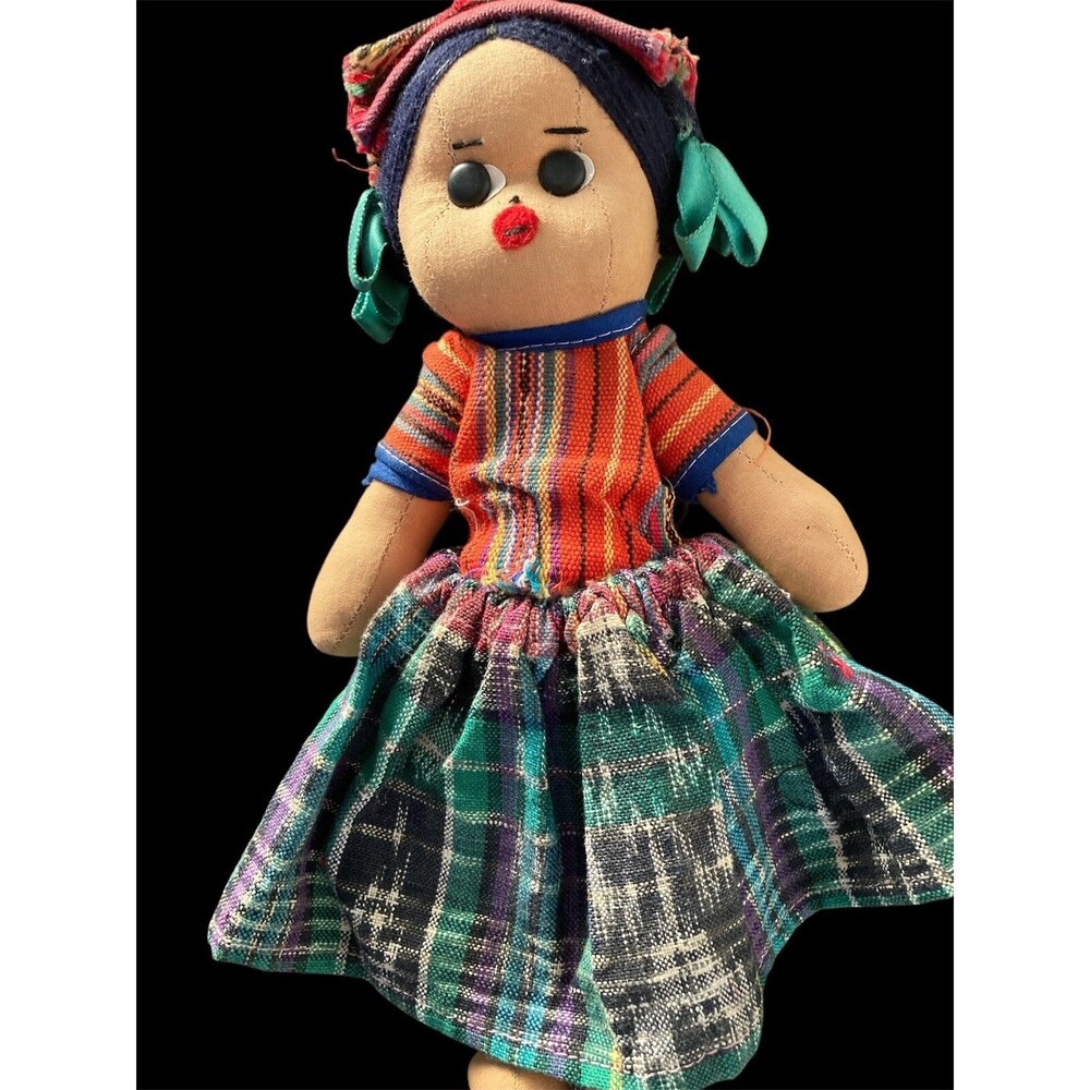 Vintage Colombian Doll Cloth Ethnic Collectible South America Handmade Good